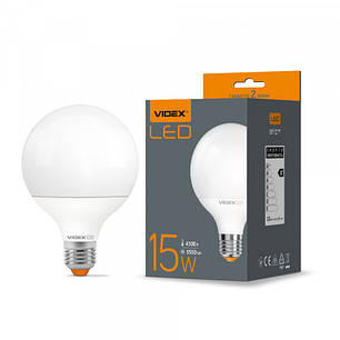 LED лампа VIDEX G95e 15W E27 4100K, фото 1