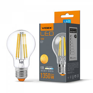 LED лампа VIDEX Filament A60F 10W E27 4100K, фото 1
