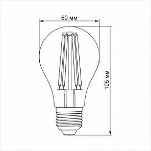 LED лампа VIDEX Filament A60F 10W E27 4100K, фото 4