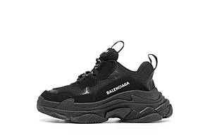 Кросівки Balenciaga Triple S Full Black Balenciaga All Black жіночі чоловічі чорні