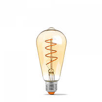 LED лампа VIDEX Filament ST64FASD 5W E27 2200K дімерна бронза, фото 3