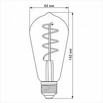 LED лампа VIDEX Filament ST64FASD 5W E27 2200K дімерна бронза, фото 6