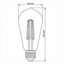 LED лампа VIDEX Filament ST64FD 6W E27 4100K дімерна, фото 5
