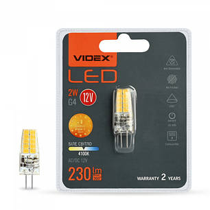 LED лампа VIDEX G4C 12V 2W G4 4100K, фото 1