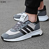 Кроссовки мужские 40  Adidas Dark Gray with White (сірі), фото 4