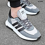 Кроссовки мужские 40  Adidas Dark Gray with White (сірі), фото 3