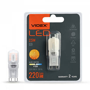 LED лампа VIDEX G9e 2.5W G9 4100K, фото 1
