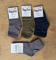 Шкарпетки дитячі короткі однотонні розмір 7-9 років (1 уп-12 пар) кольору міксом
