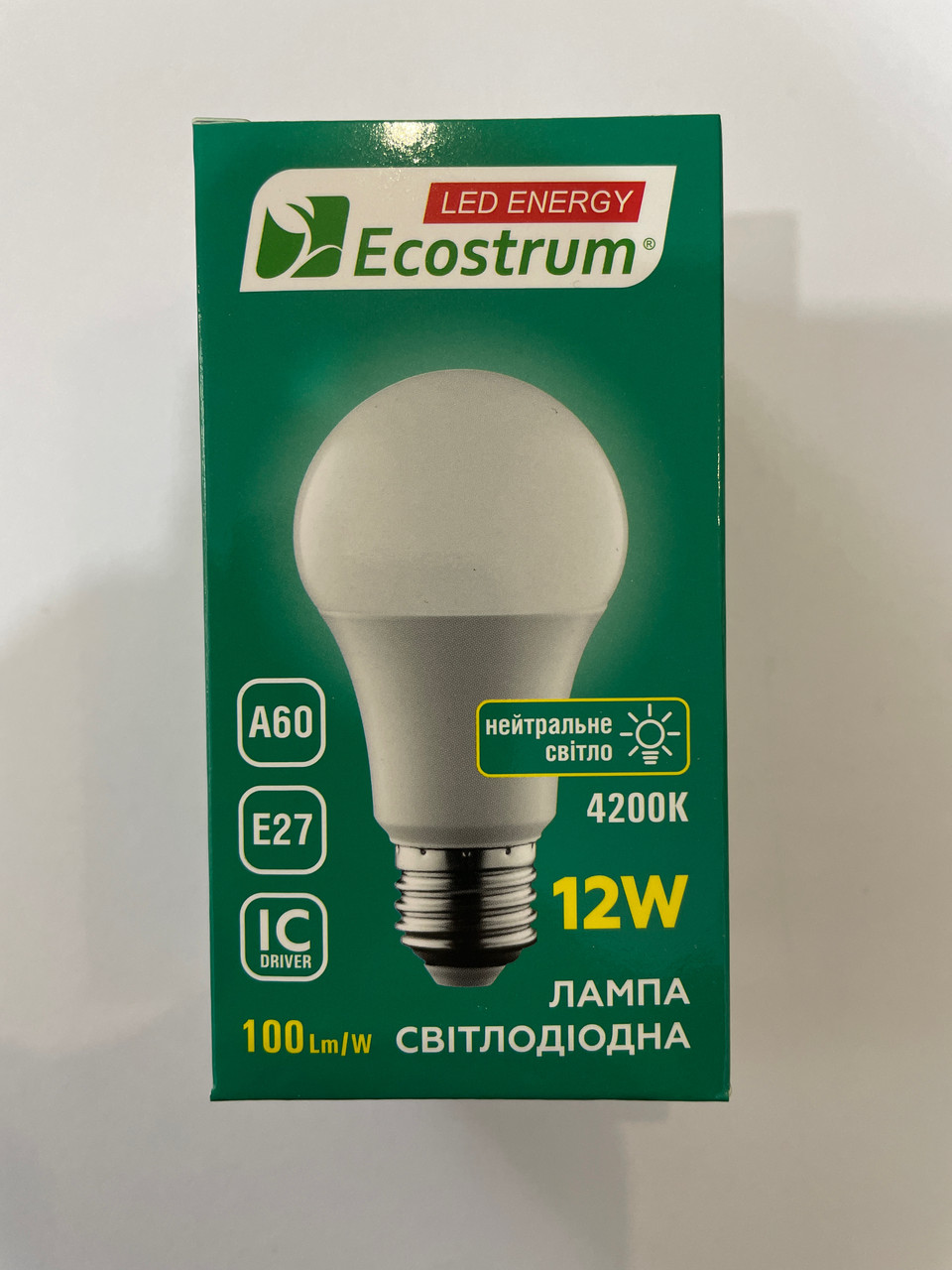 Лампочка світлодіодна Ecostrum A60 12W E27 4100 K