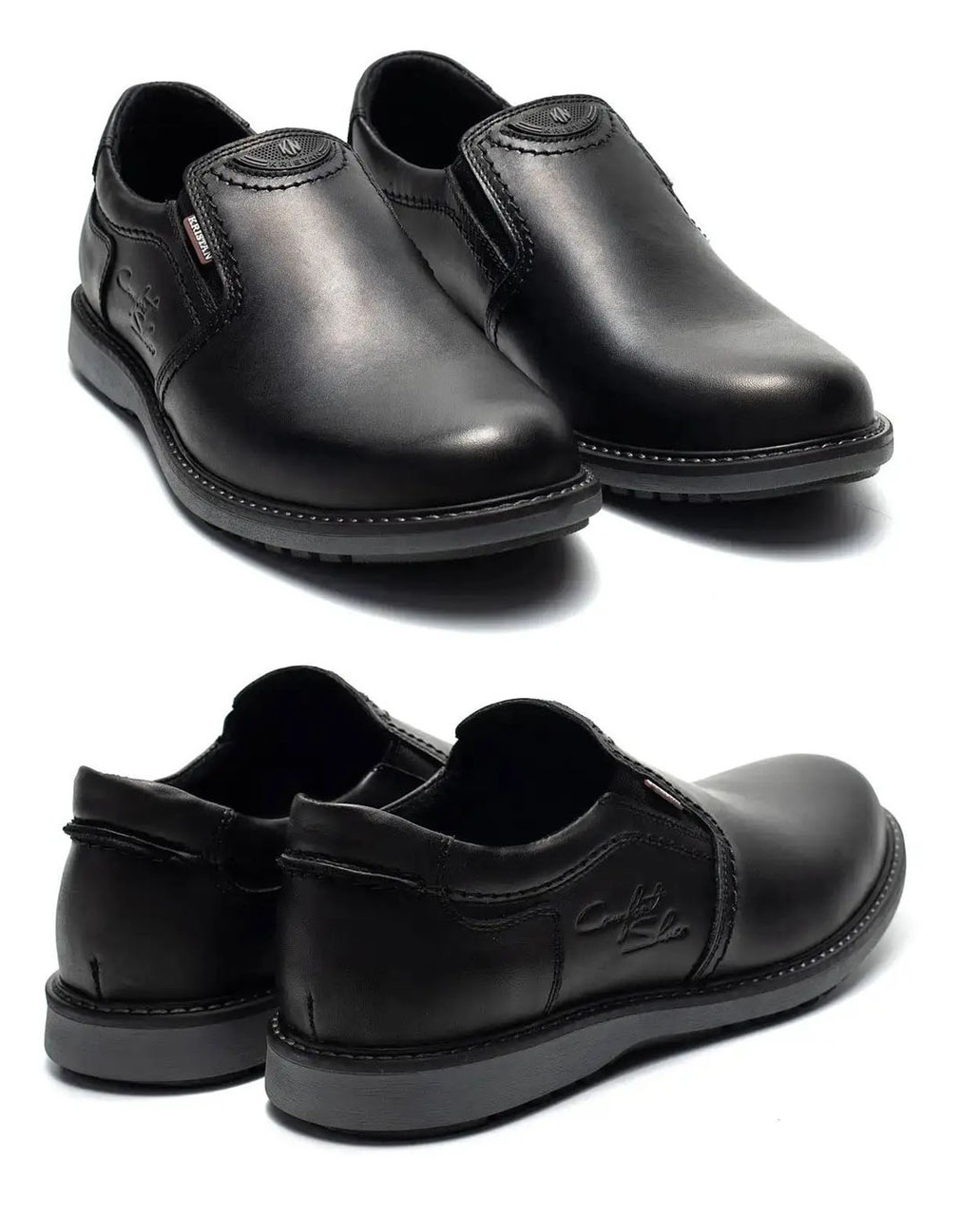 Чоловічі шкіряні туфлі Kristan black old school, чорні чоловічі демісезонні повсякденні. Чоловіче взуття, фото 1