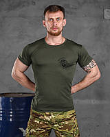 Тактическая футболка олива потоотводящая welkome to hell, Военная футболка олива coolmax воины Украины