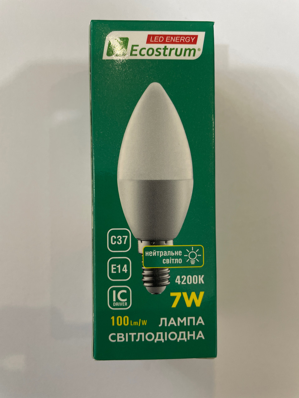 Лампочка світлодіодна Ecostrum С37 7W E14 4100K