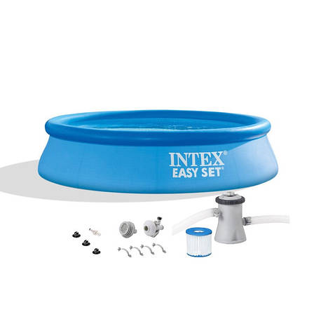 Надувний басейн Intex 28108 (244х61 см) (Картріджний фільтр-насос 1 250 л/год), фото 1