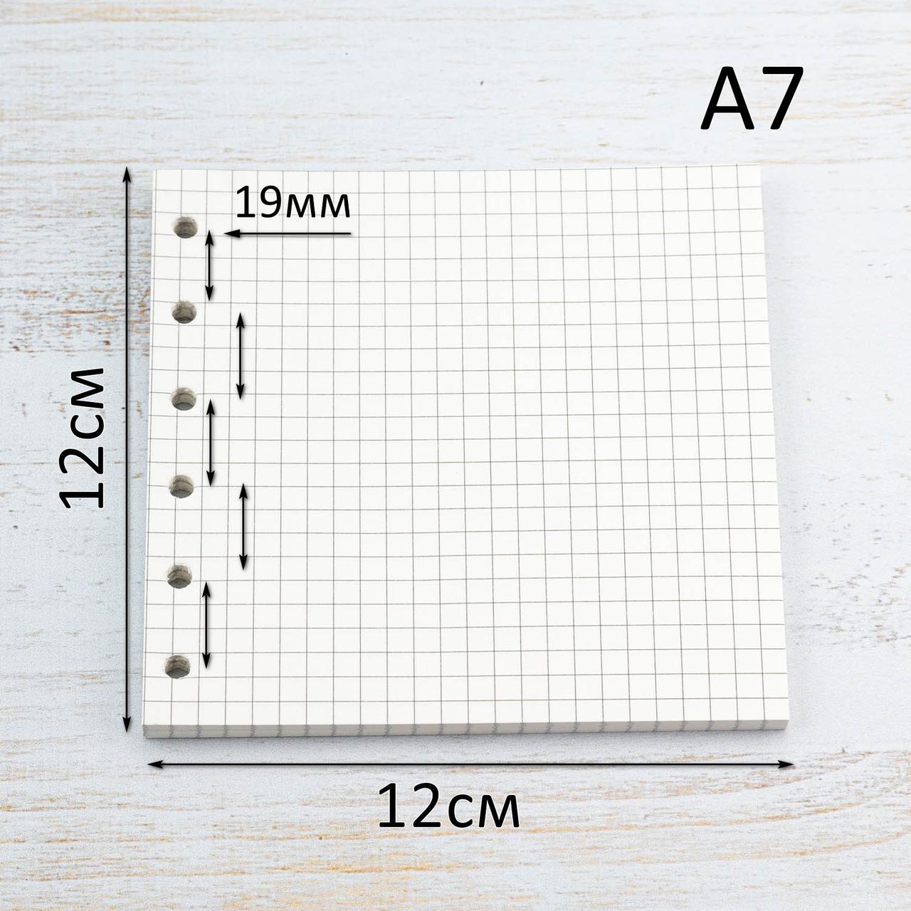 Блок бумаги для планера А7 слоновая кость клетка 6 отверствий 40 листов BDP016 - фото 1 - id-p2105510873