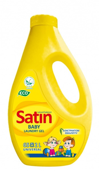 Гель для машинного та ручного прання Satin Organic Balance для дитячої білизни 2 л, Satin, Арт.50211