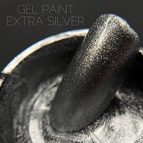 Гель фарба для розпису на нігтях срібло CROOZ gel paint EXTRA SILVER 5 г