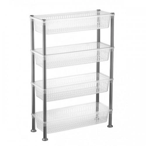 Етажерка Bursev Plastik універсальна вузька Прозора 5158 91