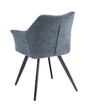 Cтілець Stefan чорний каркас/ тканина темно-сіра TM Intarsio, фото 2