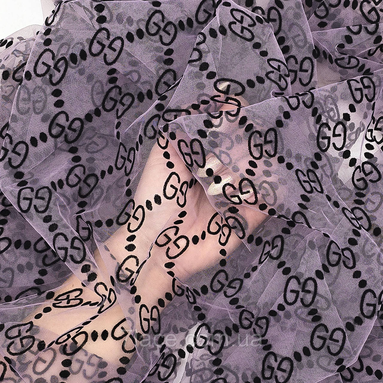 Сітка стрейч з флоком (GUCCI) / колір РОЖЕВИЙ ФРЕЗ / ціна вказана за 0,5 метра сітки