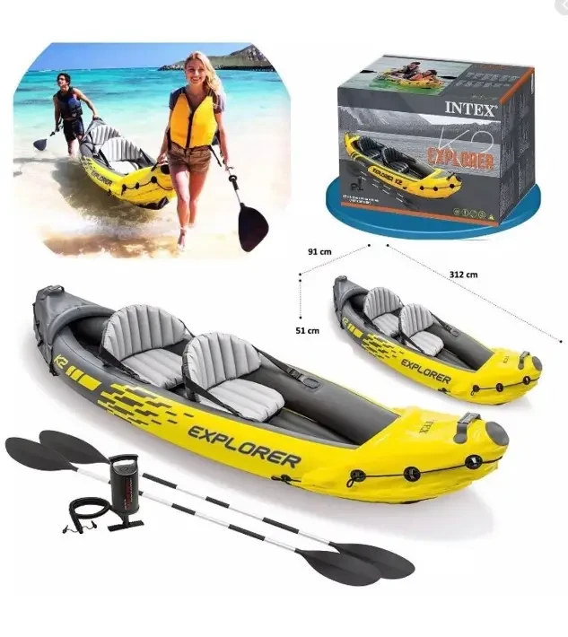 Надувна байдарка Intex 68307 Explorer K2 (розмір 312x91x51см, навантаження до 180 кг)