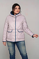 Двостороння коротка куртка на біо-пуху Мічіган великих розмірів 50-58 розміри різні кольори джинс/пудра