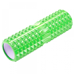 Масажний валик (рол) для йоги фітнесу SNS 45х12 см зелений EVAYY4-45-green