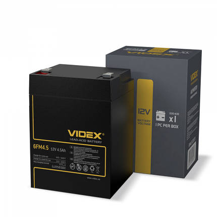 Акумулятор свинцево-кислотний Videx 6FM4.5 12V/4.5Ah color box 1, фото 1