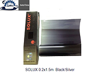 Пленка - полоса на лобовое стекло SOLUX 0.2x1.5m Black/Silver