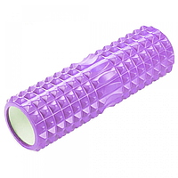 Массажный валик (ролл) для йоги фитнеса SNS 45х12см светло-фиолетовый EVAYY4-45-purp