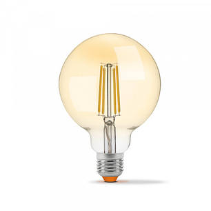 LED лампа VIDEX Filament G95FAD 7W E27 2200K дімерна бронза, фото 3