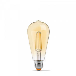 LED лампа VIDEX Filament ST64FAD 6W E27 2200K дімерна бронза, фото 3