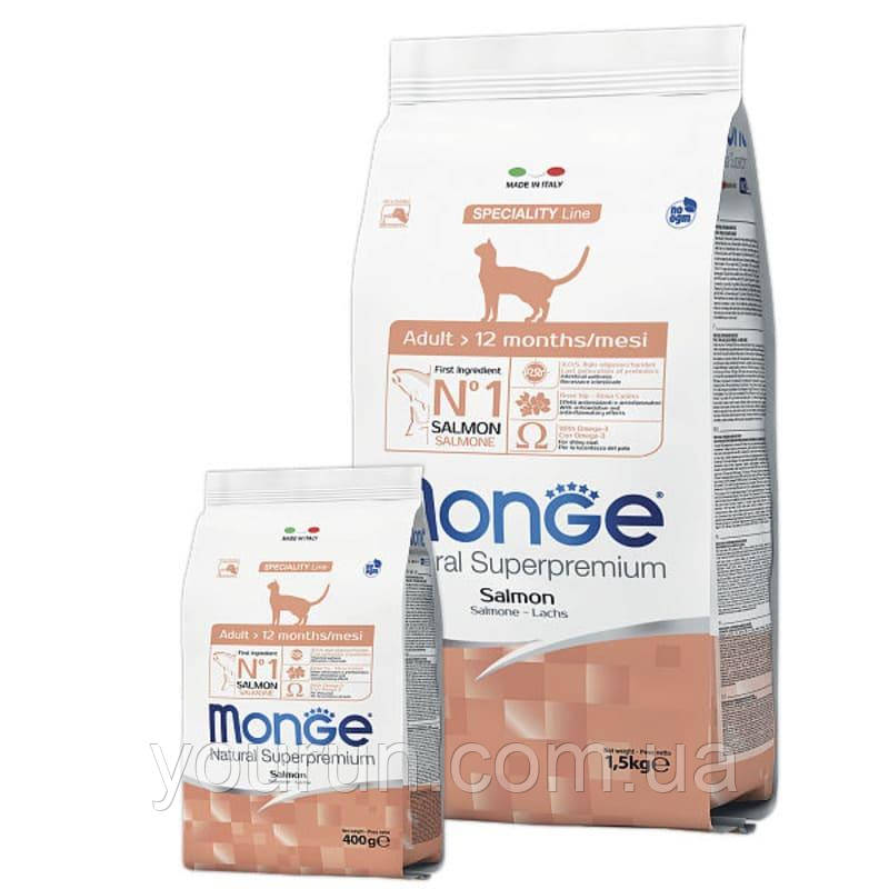 Monge (Монж) Cat Adult - Сухий корм для дорослих кішок (з лососем) 400 гр