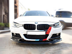 Накладка на передній бампер ЛИП чорна для BMW 3 серія F-30/31/34 2012-2019рр