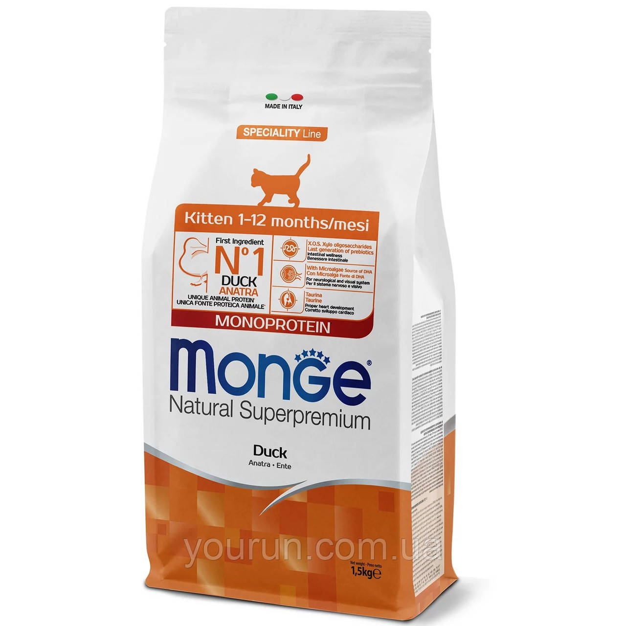 Monge (Монж) Cat Monoprotein Kitten - Сухий корм для кошенят (з качкою) 400 гр