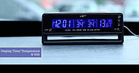 Автомобильные часы с вольтметром и термометрами (наружный и внутрений) VST-7010V 2 подсветки