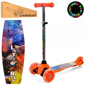 Самокат BB 3-040-OR1 MINI,сталь+алюм, 3 колеса ПВХ-світло, кермо 61/71см, підніжка 36/28-11см, в кор