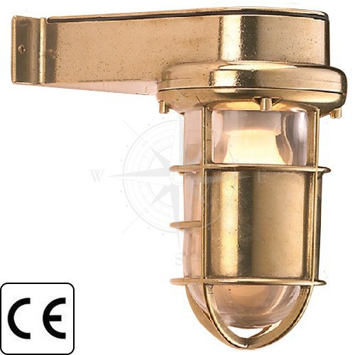 Бра напіввідкритий 220 мм Foresti & Suardi латунь прозоре скло IP55 E27 70 Вт для інтер'єру та екстер'єру