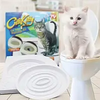 Накладка на унітаз для котів система привчання кішок до унітаза Citi Kitty Cat Toilet Training Kit