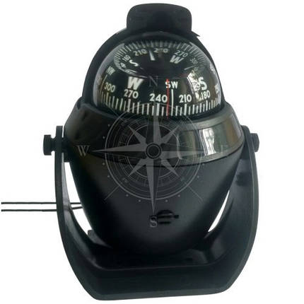 Компас на кронштейні 67 мм чорний Sunfine для човна і яхти з підсвіткою 12 В ударостійкий лимб 5°, фото 1