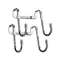Сталевий універсальний гачок на двері для одягу, рушників та кухонного приладдя подвійний