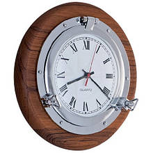 Годинник-ілюмінатор, 270 мм, тик, хромована латунь, Foresti&Suardi.