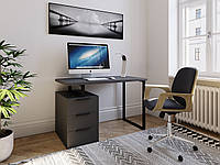 Письменный стол лофт для офиса, Стол компьютерный с ящиками 120 см. Антрацит