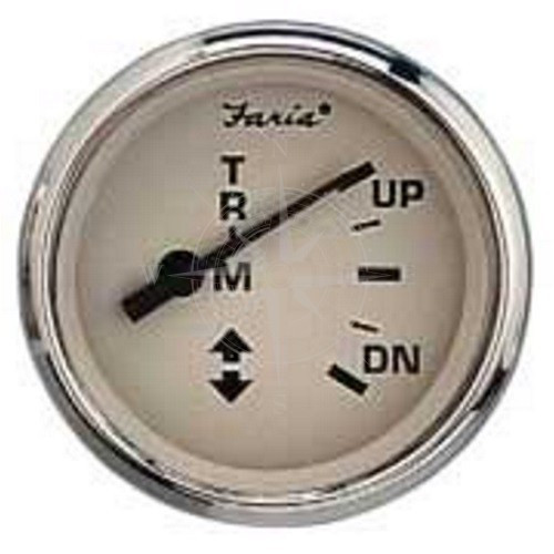 Індикатор трима Mercuri/Yamaha/Volvo 53 мм нержавіюча сталь чорний Faria для човнових моторів врізний метричний прилад