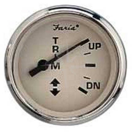 Індикатор трима Mercuri/Yamaha/Volvo 53 мм нержавіюча сталь чорний Faria для човнових моторів врізний метричний прилад, фото 1