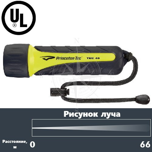 Підводний ліхтар TEC 40 IPX8 66 метрів Princeton Tec для дайвінгу з галогенною лампою та часом роботи до 5 годин