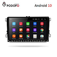 Штатная Автомагнитола VW 2DIN Android 10. 8" Podofo Магнитола для Volkswagen /Seat /Skoda