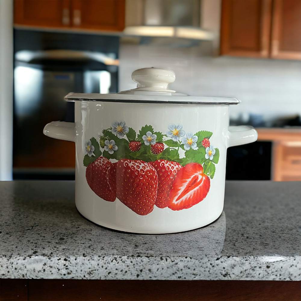 Каструля емальована 3л Полуниця Idilia 1612/2