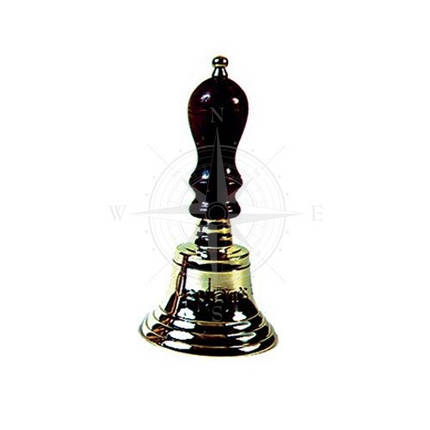 Настільний дзвоник 105 мм дерево латунь Azur Marine сувенірний подарунок для кабінету морська тематика Франція, фото 1