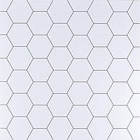 ПВХ панелі на стіни плитка Білі Стіни Шестикутники Матова 60х60см на клейкій основі декор (СВП-212-М)