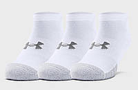 Белые спортивные носки 42-47 короткие однотонные Under Armour Heatgear No Show 3pk унисекс LG